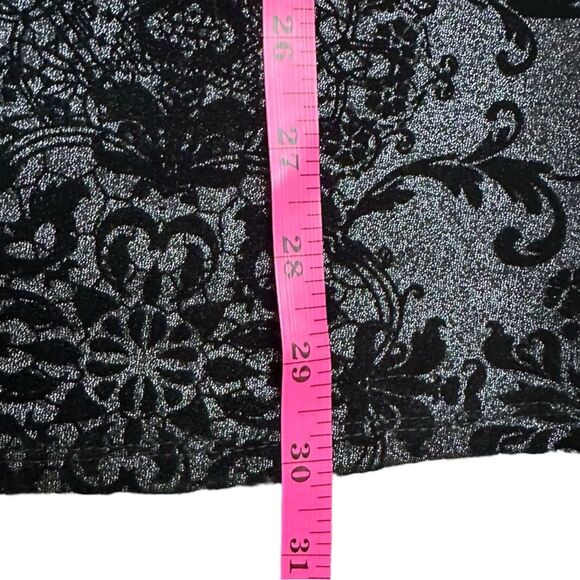 Maurices Floral Velvet Flocked Skater Dress. NWT. Black/Gray. Size Medium. - Picture 6 of 9